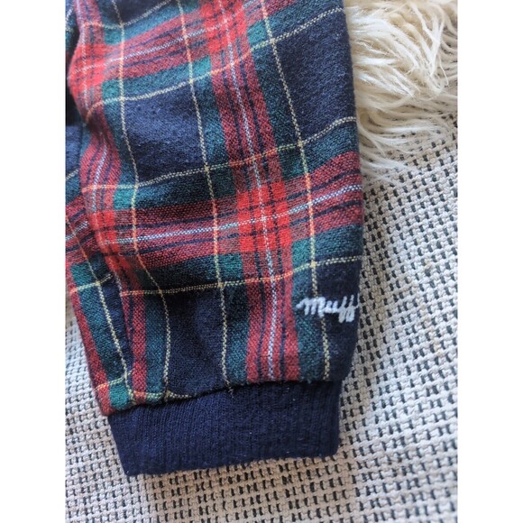 Vintage Muffling Holiday Plaid ROMPER 3T Blue & Red Toddler One Piece - Picture 7 of 11